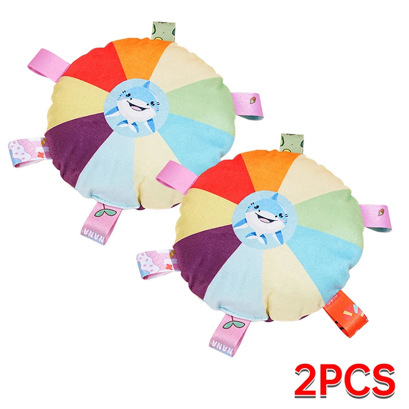 Rainbow Plush Dog Frisbee Chew Toy Disc